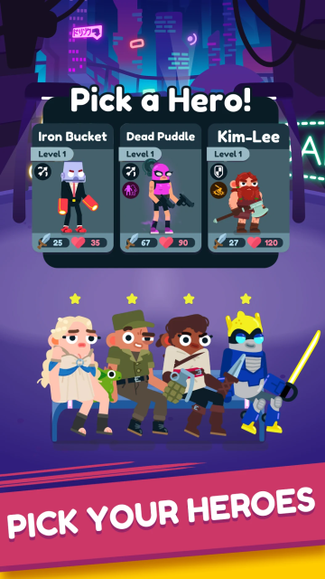An image of the hero selection screen.