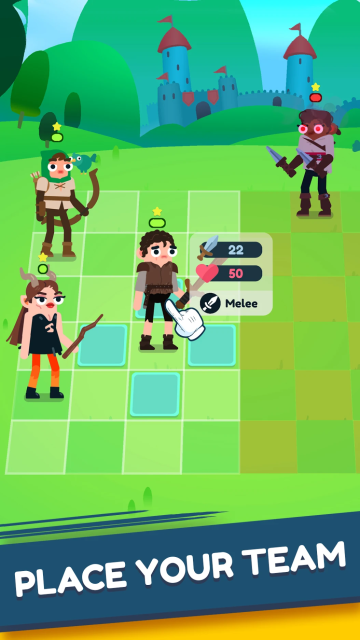 An image detailing how the player places heroes on the field.