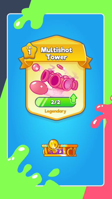 An image of an opened lootbox showing a new tower.