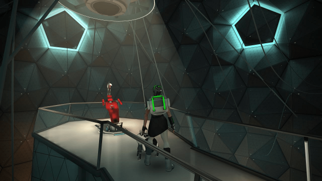 An image showing the player character with a chair, which plays a role in the game's story.